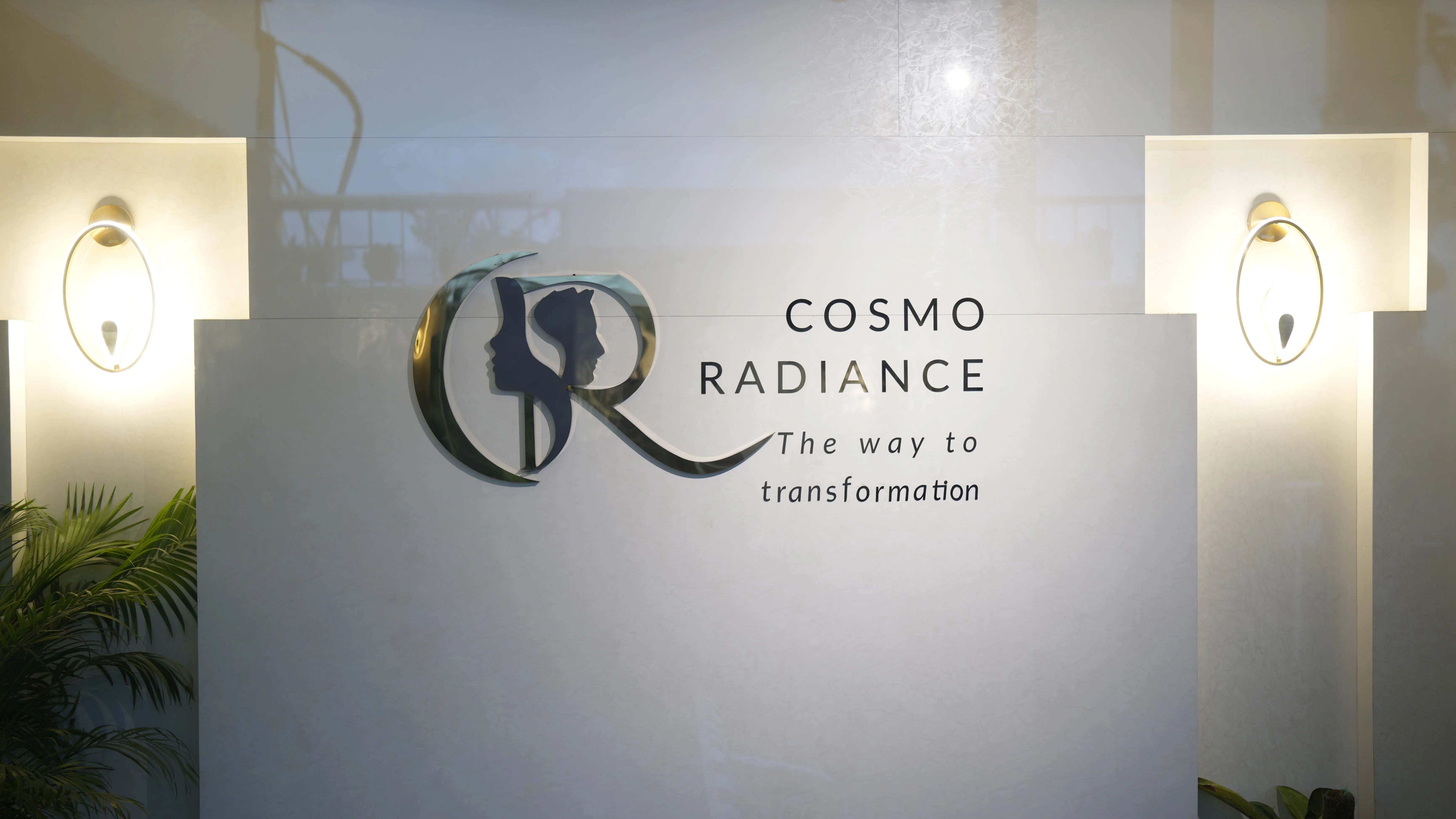 Cosmo Radiance Aesthetic Center Illuminated Logo Wall