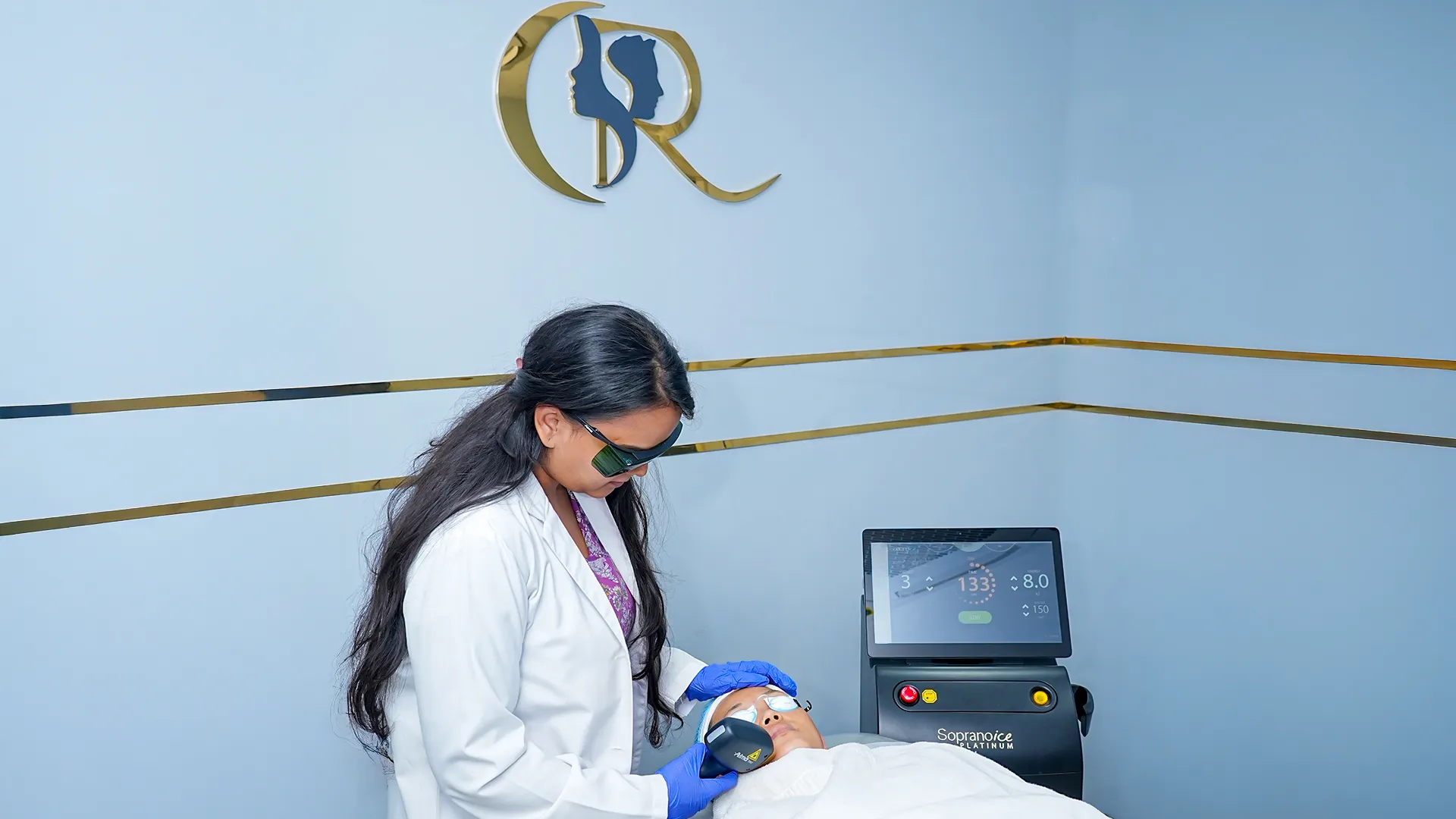 Dr. Anusha Meka performing Laser Hair Reduction with Alma Soprano Ice Platinum