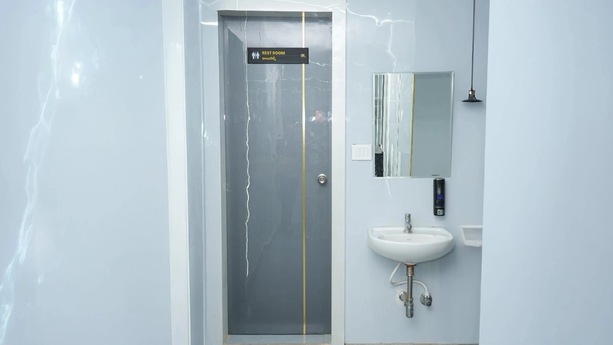 Clean and modern patient restroom