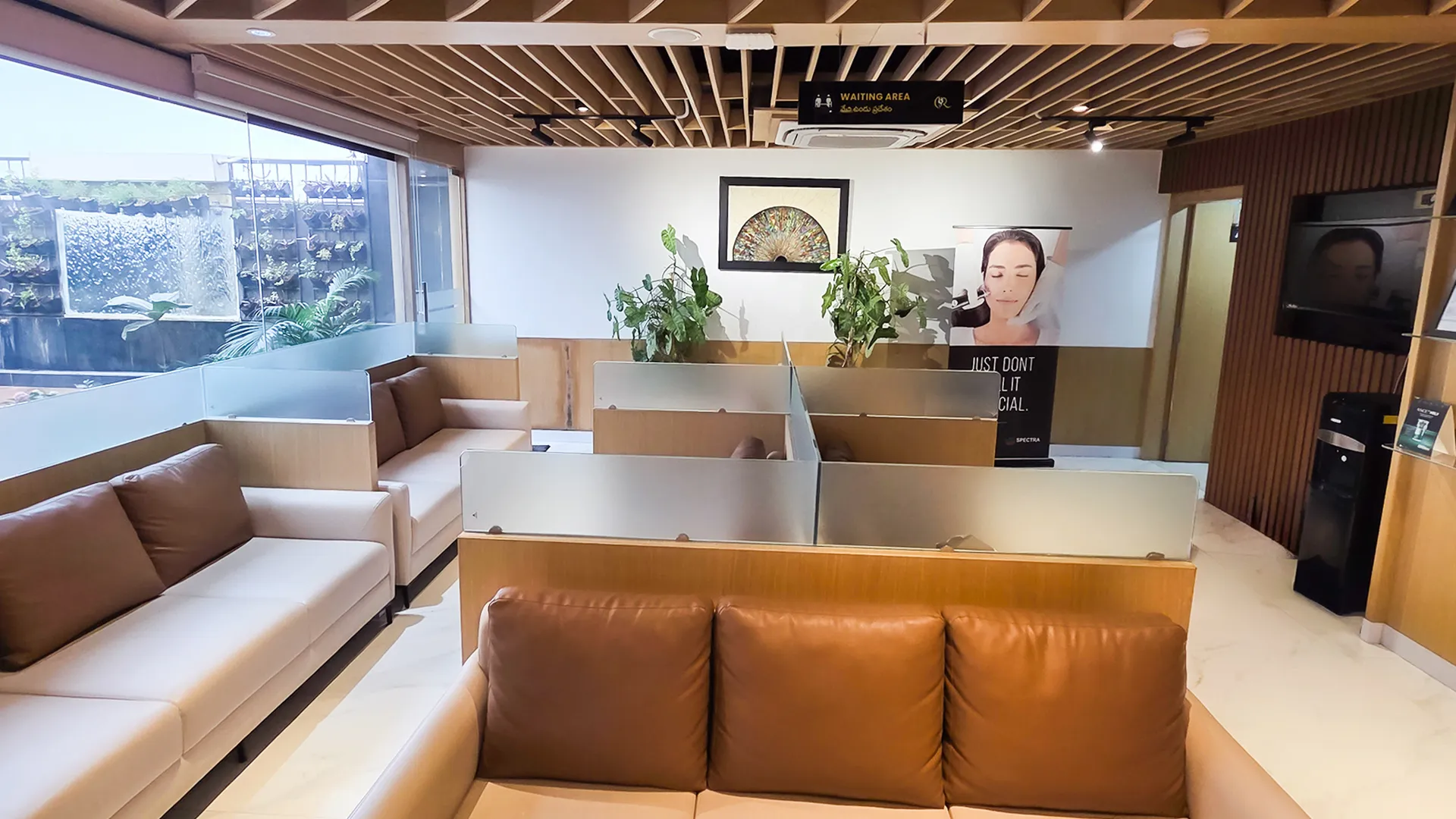 Patient Waiting Area with Individual Privacy Shields and Comfortable Seating