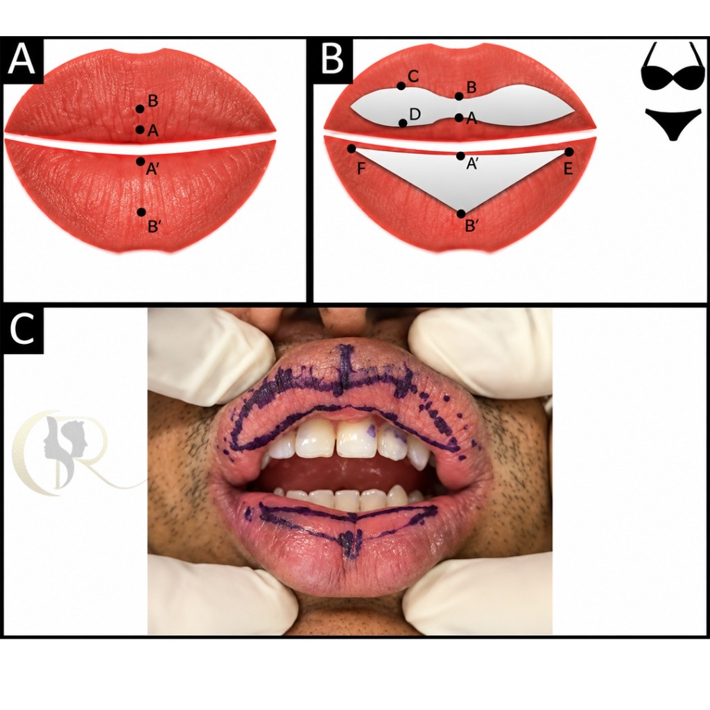 Intra-operative surgical marking for Brazilian Bikini lip reduction at Cosmo Radiance